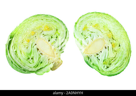 Fresh Green Iceberg Salad Pieces Isolated On White Stock Photo Alamy