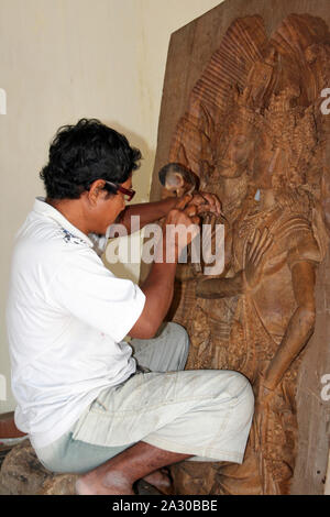 Indonesia Bali Crafts Ubud Carving Of Komodo Dragon By Master