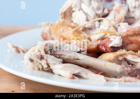 Roast Chicken Carcass Remains Stock Photo Alamy