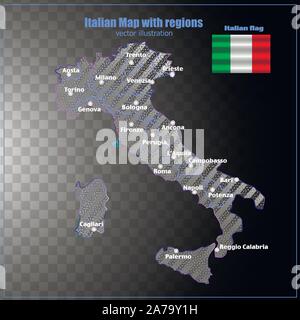 Map Of Italy Bright Illustration With Colorful Italian Map Italy Map