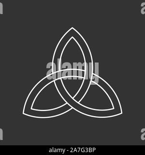 Linear Celtic Trinity Knot Triquetra Symbol Interlaced With Circle