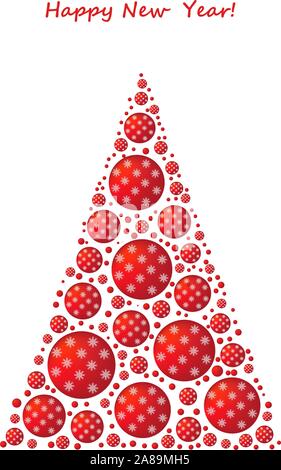 Christmas Pine Made Of Colorful Different Snowflakes Stock Vector Image