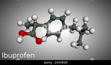 Ibuprofen Formula And Molecular Structure Drug To Treat Pain Fever