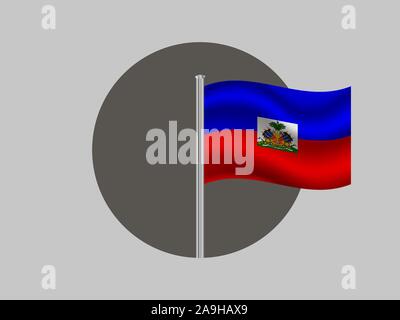 National Flag Of Republic Of Haiti Original Colors And Proportion