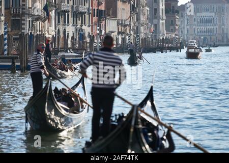 Boote Auf Dem Canal Grande Markusturm Campanile Di San Marco