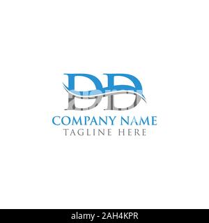 Water Wave DD Logo Vector Swoosh Letter DD Logo Design For Business