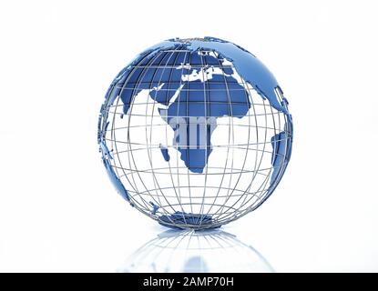 Stylized Earth Globe Pacific View With Grey Continents Stock Photo Alamy