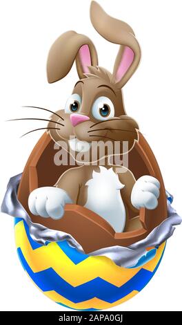 Easter Bunny With Chocolate Egg Stock Vector Image Art Alamy