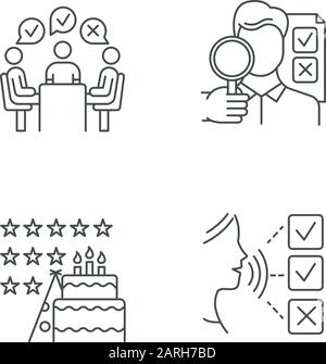 Group Administered Survey Linear Icon Public Opinion Polling Feedback