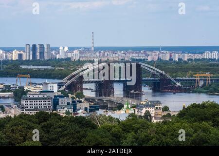 Rusty Unfinished Bridge In Kiev Ukraine Stock Photo Alamy