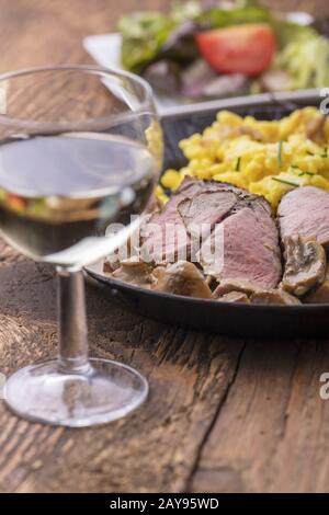 Pan Roasted Pork Tenderloin Medallion Seasoned On Top Stock Photo Alamy