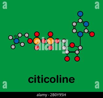 Citicoline CDP Choline Molecule Stylized Skeletal Formula Chemical