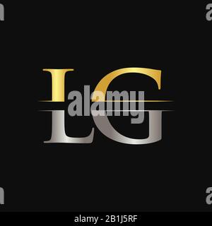 Initial LG Letter Logo Design Vector Template Abstract Letter LG Logo