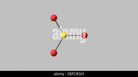 Sulfur Trioxide SO3 Molecule Model And Chemical Formula Significant