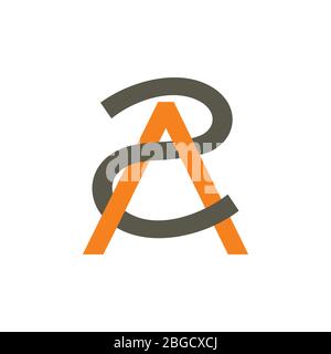 Letter Sa Simple Overlapping Line Geometric Logo Vector Stock Vector