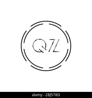 Initial Letter Qz Logo Design Vector Template Digital Abstract Circle