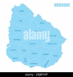 Uruguay Regions Map Stock Vector Image Art Alamy