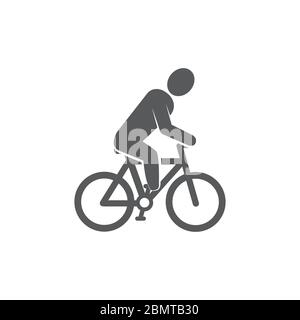 Cyclist On Bike Silhouette Icon Black Color In Round Circle Outline