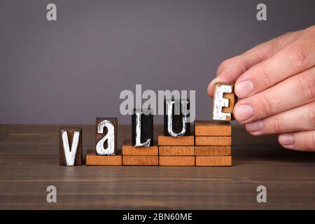 Core Values Wooden Letters On The Office Desk Informative And