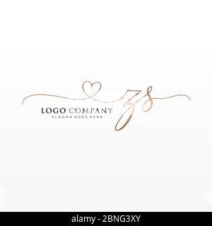 Zs Letter Initial With Royal Template Elegant With Crown Logo Vector