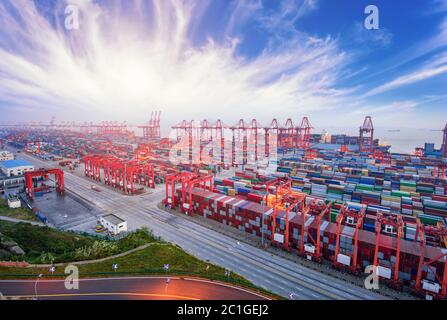 An Aerial View Of Yangshan Port Terminal Four In Shanghai China Sunday