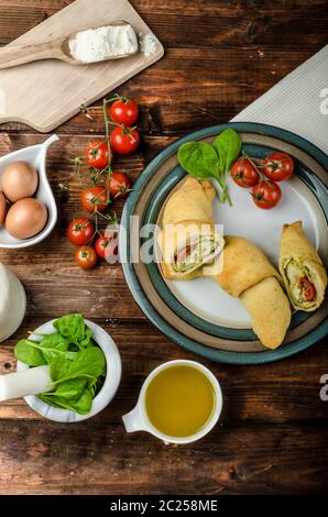 Homemade Italian Meat And Cheese Calzones With Sauce Stock Photo Alamy