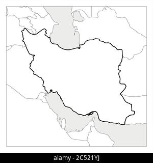 Iran Country Thick Black Outline Silhouette Simplified Map Vector