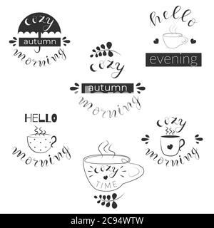 Tea Quotes Typography Set Hand Written Lettering Phrases About Tea