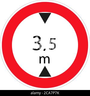 Traffic Sign Axle Load Limit Maximum Of 8 Ton Red Circle Perfect For