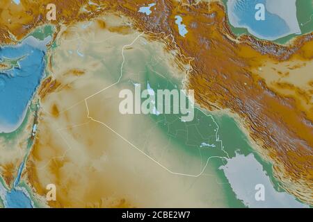 Extended Area Of Iraq With Country Outline International And Regional