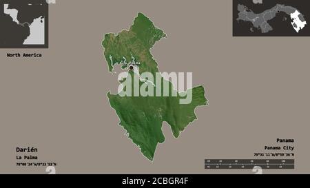 Dari N Province Of Panama Satellite Imagery Shape Outlined Against