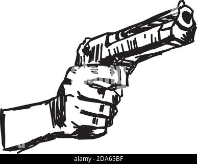 Hand Holding Gun Stock Vector Image Art Alamy