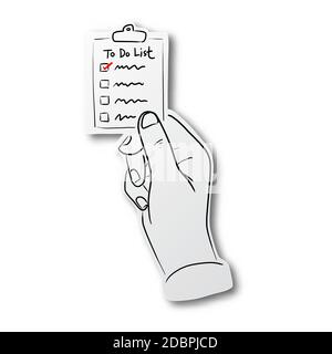 Hands Holding Checklist Clipboard With Paper List Hand Tick Pen