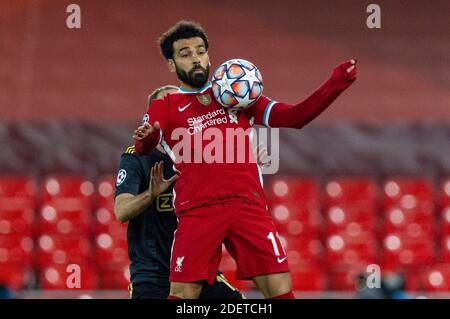 Mohamed Salah Of Liverpool Controls The Ball During The Premier League