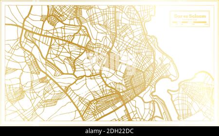 Dar Es Salaam Tanzania Africa City Map Blue Print Vector Illustration