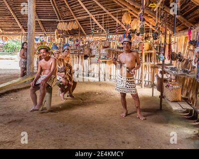 Iquitos Peru December Indian From Bora Tribe In His Local