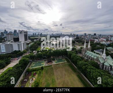 Aerial View Of Jakarta Cathedral And Istiqlal Mosque It Is The Largest