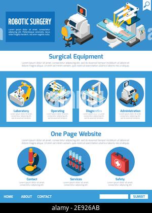 Robotic Surgery Isometric Infographics Layout With Medical Robot