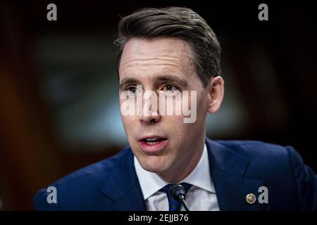 Sen Josh Hawley R Mo Listens During The Senate Judiciary Committee