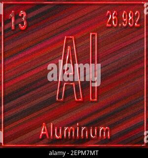 Aluminium Al Chemical Element Aluminium Sign With Atomic Number