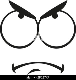 Angry Smiley Emoji Face Annoyed Cute Cartoon Vector Emoticon Stock