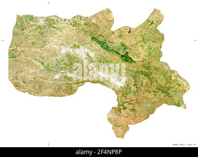 Shape Of Hakkari Province Of Turkey With Its Capital Isolated On