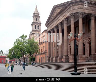 Neoclassical Columns Of The Teatro De La Paz In The City Of San Luis De