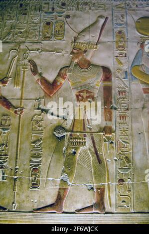 An Ancient Egyptian Hieroglyphic Carving Showing The Goddess Isis