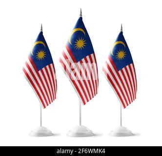 Small National Flags Of The Malaysia On A White Background Stock Photo