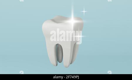 Dental Model Of Premolar Tooth 3d Rendering On Blue Backgroun 3d