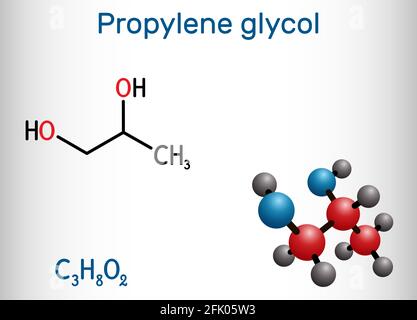 Propylene Glycol Propanediol Propane Diol Molecule It Is