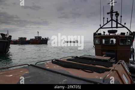 A Royal Marines Landing Craft LCU 10 Landing Craft Utility Mk 10