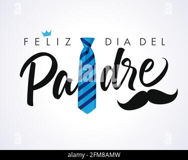 Feliz Dia Del Padre Calligraphy Greetings In Frame With Mustache And