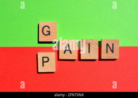 No Pain No Gain On Wooden Blocks Education And Business Concept On